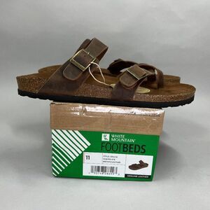 White Mountina Women's Gracie‎ Leather Footbed Sandals